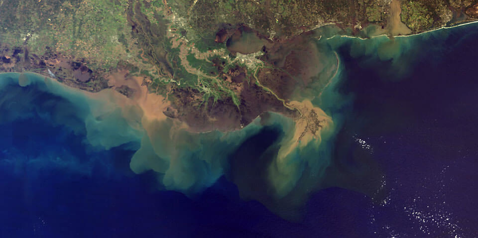 The dead zone is an area where nutrient pollution flowing into the Gulf of Mexico causes algae blooms that deplete oxygen from the water and affetcs Marine Life in Ocean